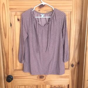Sonoma small Women's 3/4 sleeve mauve and purple Patterned Blouse